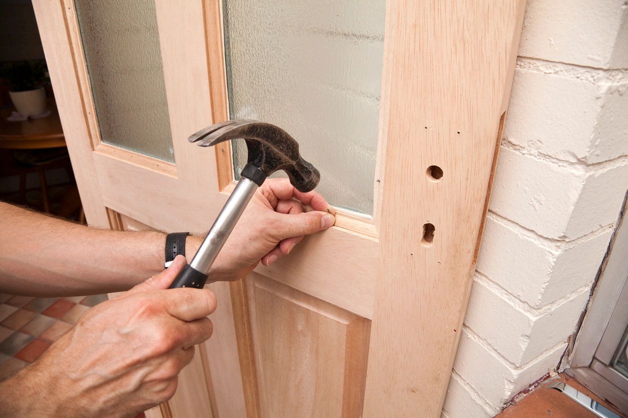 Pinning Glazing Beading to Wooden Door